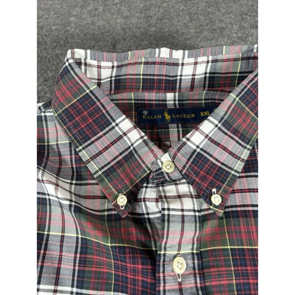 Ralph Lauren Men's Button Up Long Sleeve‎ Plaid Multicolor Shirt 2XL